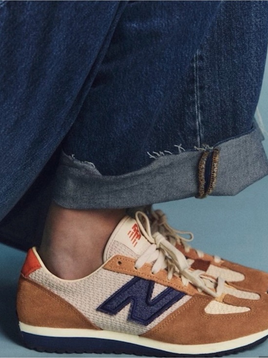 New Balance Shoes - Sezane New Balance Women's Cream, Tan & Navy Retro Runner